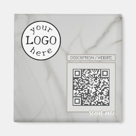 Íman Código QR para Marble Branco Elegante para Negócio