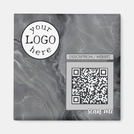 Íman Código QR para Mármore de Cinzas Elegante para Neg