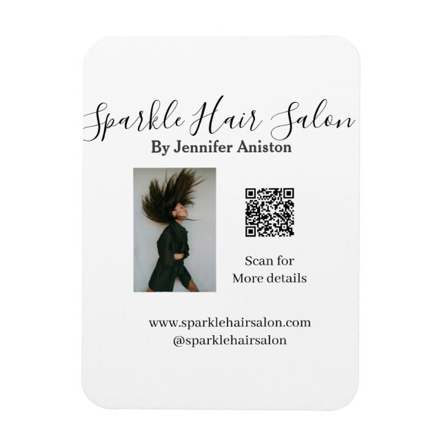 Íman Código QR para pequenas empresas do salão de cabel (Vertical)