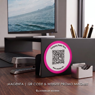 Íman Código QR Personalizado Magenta & Promoção de Site