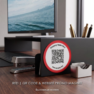 Íman Código QR Personalizado Vermelho & Promoção de Sit