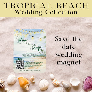 Íman Código QR Praia Tropical Salve a Data Destino