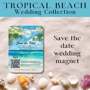 Íman Código QR Praia Tropical Salve a Data Destino