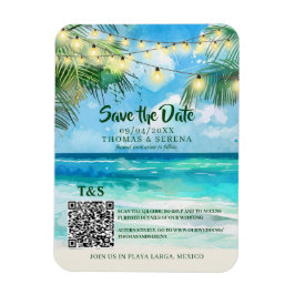 Íman Código QR Praia Tropical Salve a Data Destino