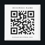Íman Código QR preto e branco - negócios simples<br><div class="desc">Crie seu próprio ímã comercial personalizado com o Código QR. Clique no link Personalizar mais para alterar a fonte,  o tamanho e a cor para uma personalização mais avançada deste design.</div>