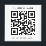 Íman Código QR preto e branco - negócios simples<br><div class="desc">Crie seu próprio ímã comercial personalizado com o Código QR. Clique no link Personalizar mais para alterar a fonte,  o tamanho e a cor para uma personalização mais avançada deste design.</div>