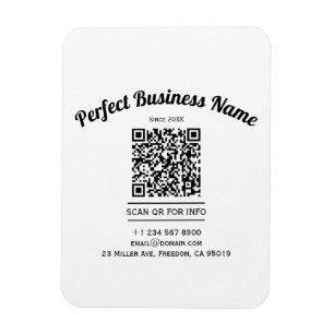 Íman Código QR - Preto e Branco Simples Clara