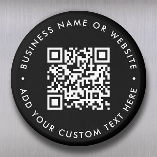 Íman Código QR Ronda Minimalista Moderna Negra