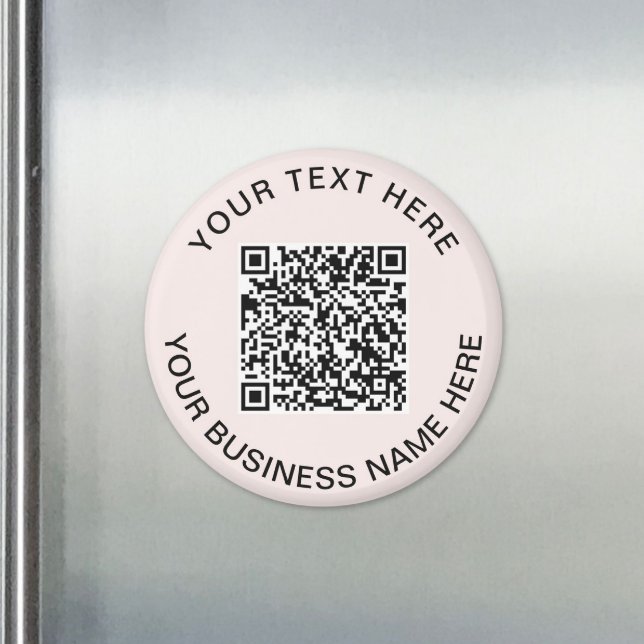 Íman Código QR Rosa Promocional de Negócios (Pink QR Code Business Promotional Magnet)