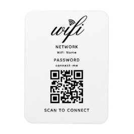 Íman Código QR Senha Internet Wifi Branco Flexível