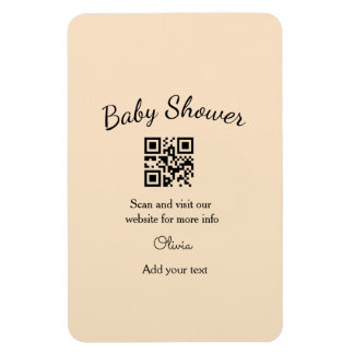 Íman Código QR simples para chá de bebê rosa adicionar 