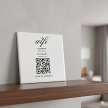 Código QR Wifi Internet Senha White Magnética