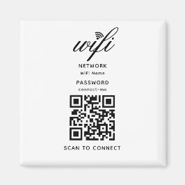 Íman Código QR Wifi Internet Senha White Magnética