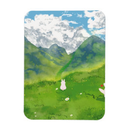 Íman Coelhinho Bonito na Vista de Montanha