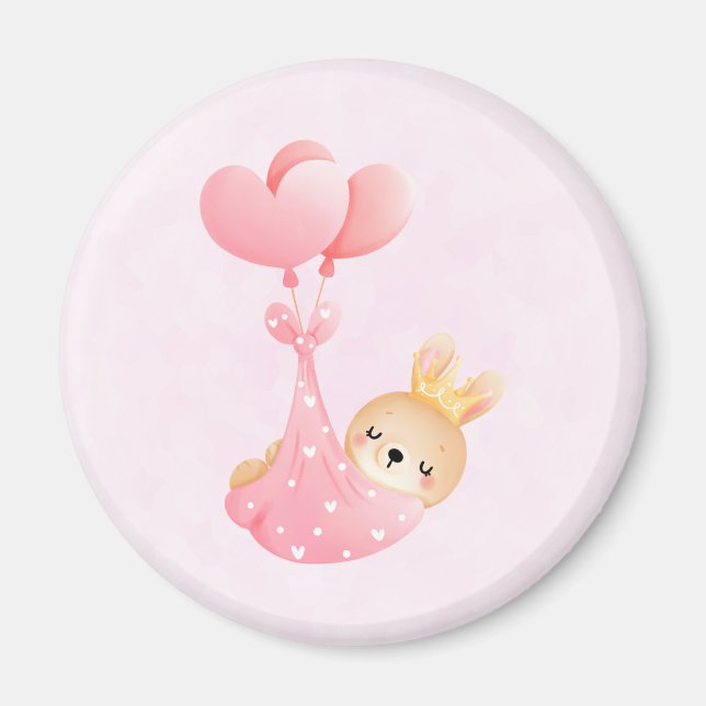 Íman Coelhinho Bonito num cobertor do Coração (Frente)