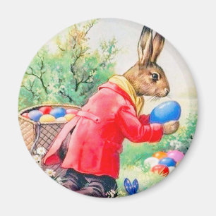 Íman Coelhinho Bonito Vintage e Ovos Coloridos de Pásco