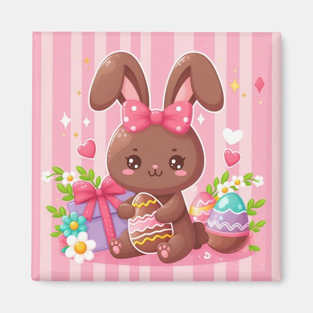 Íman Coelhinho de chocolate giro Coelhinho de Páscoa co (Frente)