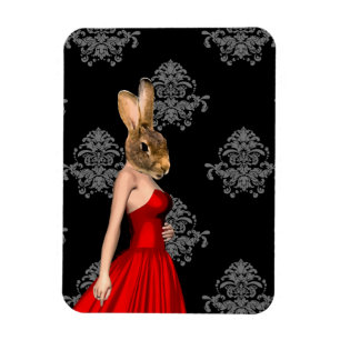 Íman Coelhinho de vestido vermelho