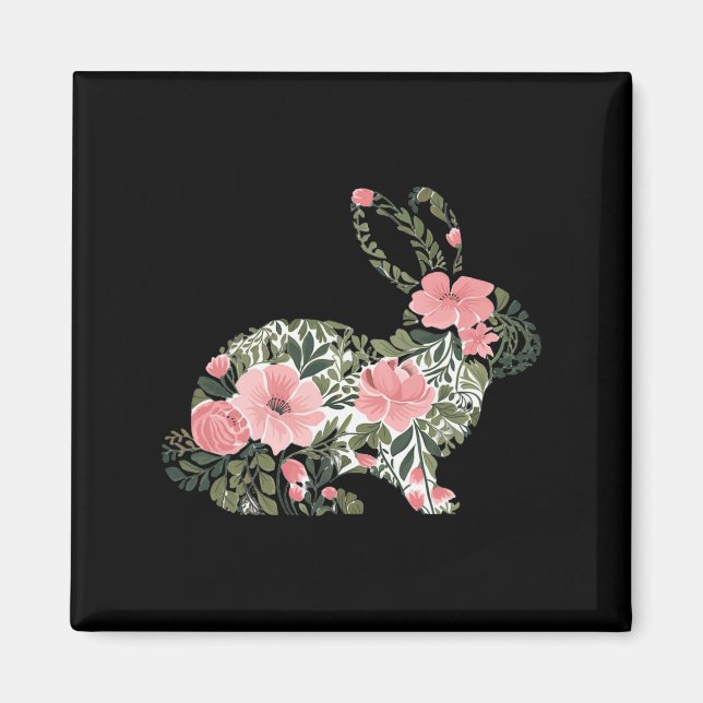Íman Coelhinho Floral de Primavera Coelho da Páscoa Bon (Frente)