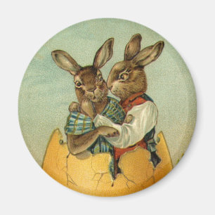 Íman Coelhinhos da Páscoa do Victorian do vintage, ovo