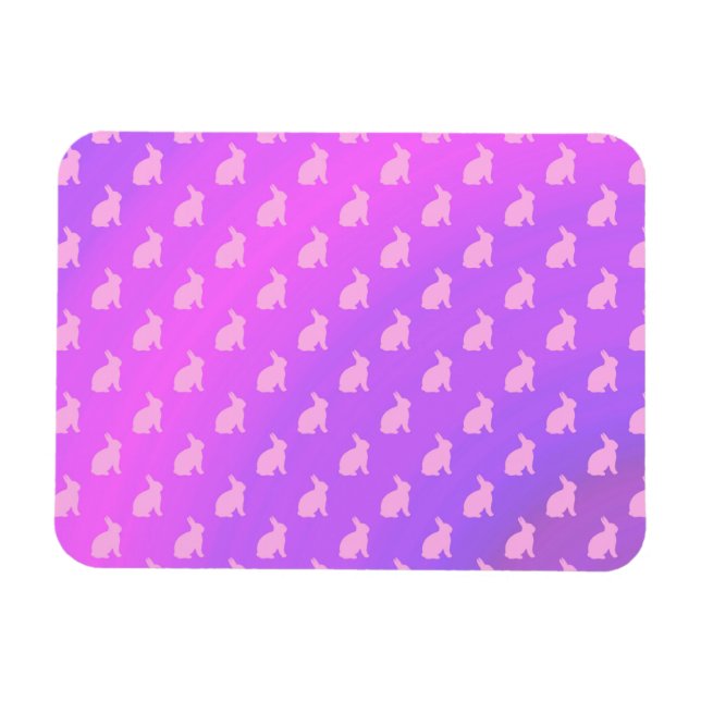 Íman Coelhinhos-de-Fundo de Pastel Rosa Púrpura (Horizontal)