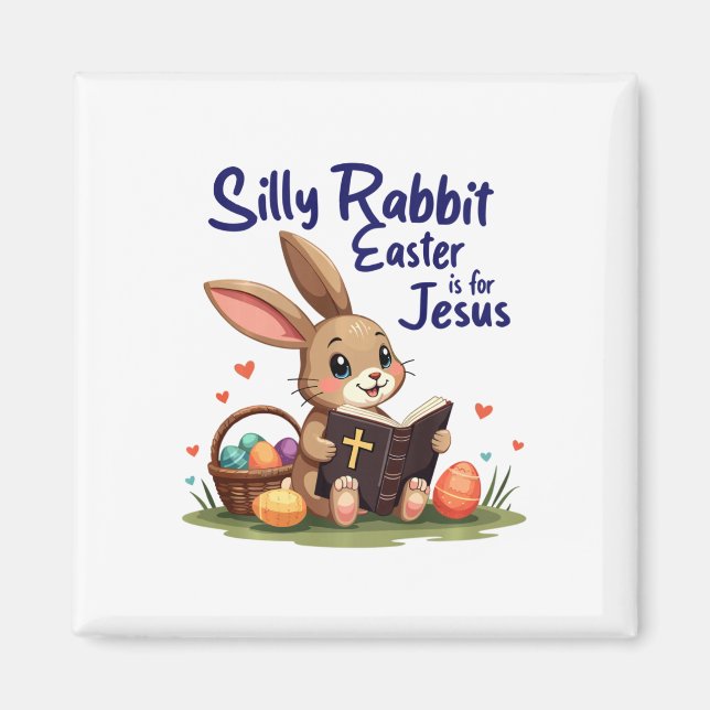 Íman Coelho Bobo A Páscoa É Para Jesus Design Cristão  (Frente)