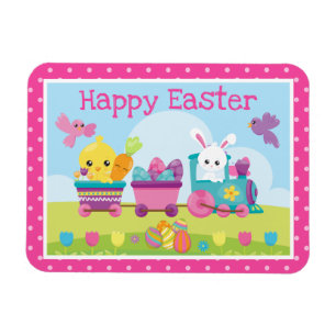 Íman Coelho bonito, Pintinho e Ovos de Chocolate Pásco