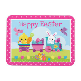 Íman Coelho bonito, Pintinho e Ovos de Chocolate Páscoa