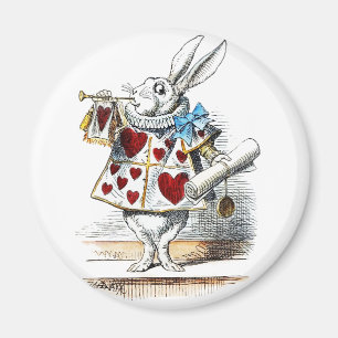 Íman Coelho Branco Alice Wonderland Hearts