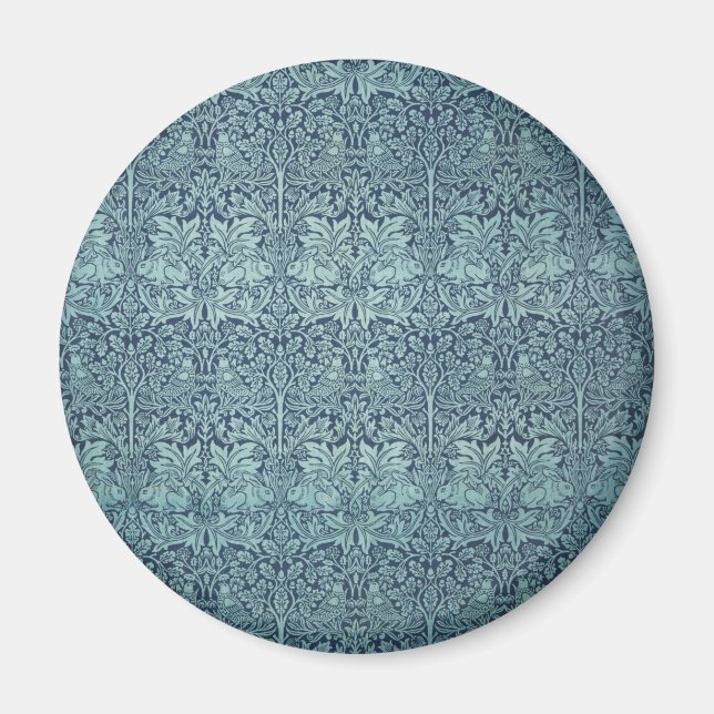 Íman Coelho Brer por William Morris Blue Textile Patter (Frente)