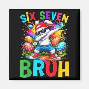 Íman Coelho Bunny Dabbing Dia de Páscoa Seis Sete Bruh