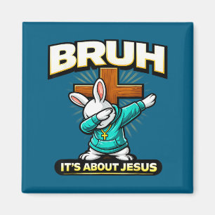 Íman Coelho de Páscoa cristão engraçado bruh sobre Jesu