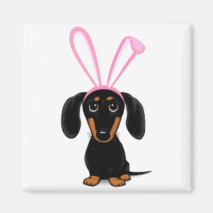 Íman Coelho de Páscoa Engraçado Cachorro Dachshund Pret