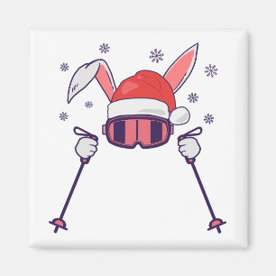 Íman Coelho dos Papais noeis de esqui com Santa Hat e b