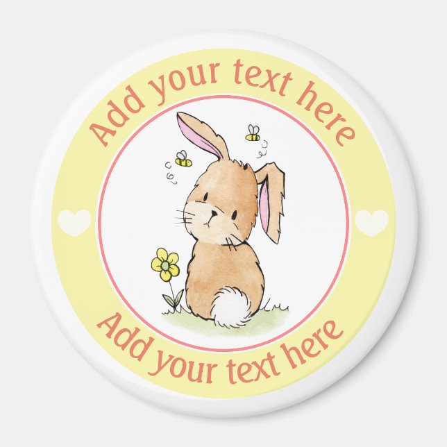 Íman Coelho E Abelhas Personalizadas (Frente)