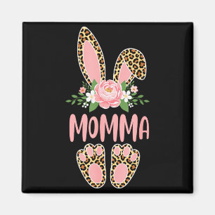 Íman Coelho mãe de leopardo floral feliz páscoa dia das