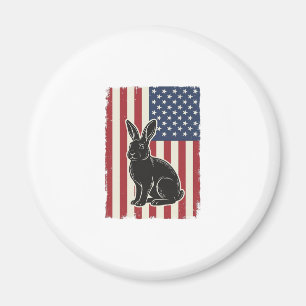 Íman Coelho Patriótico Bandeira Americana Gravura Vinta
