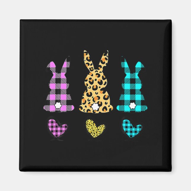 Íman Coelho trio de Páscoa leopardo coelho dia de Pásco (Frente)