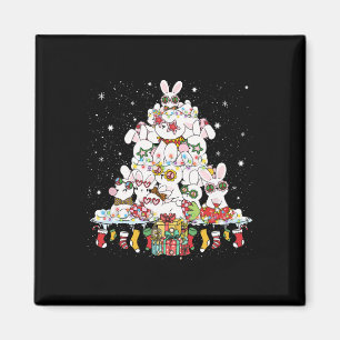 Íman Coelhos Brancos de Árvore de Natal Bonito, redondo