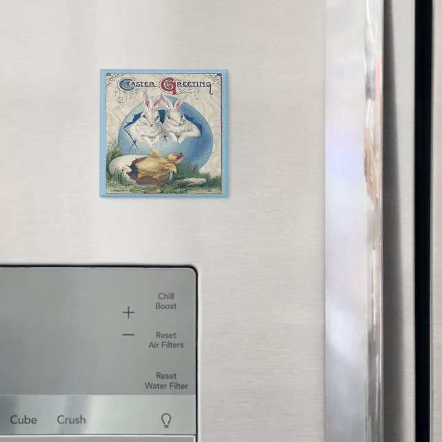 Íman Coelhos brancos e Pintinhos de Páscoa e bebês. ZSS (In Situ (Fridge))