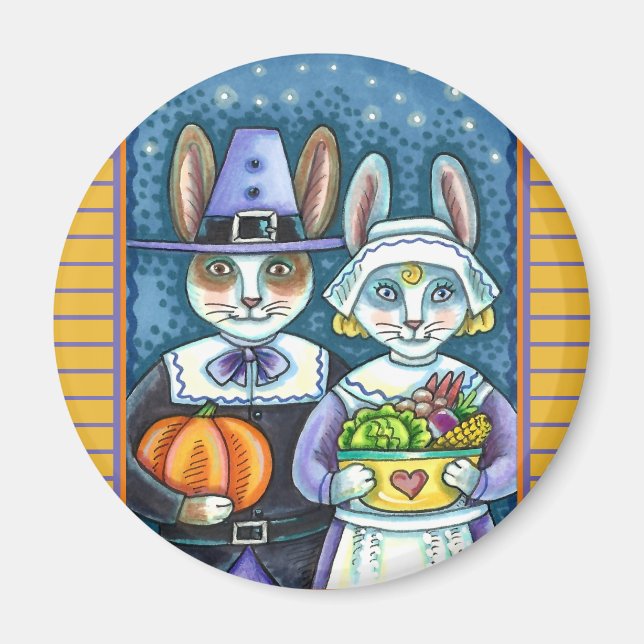 ÍMAN COELHOS DE PILGRIM, OBRIGADO A COLHEITA DE HARE, B (Frente)