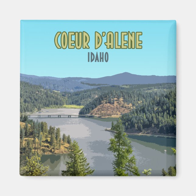 Íman Coeur d’Alene Idaho Souvenir (Frente)