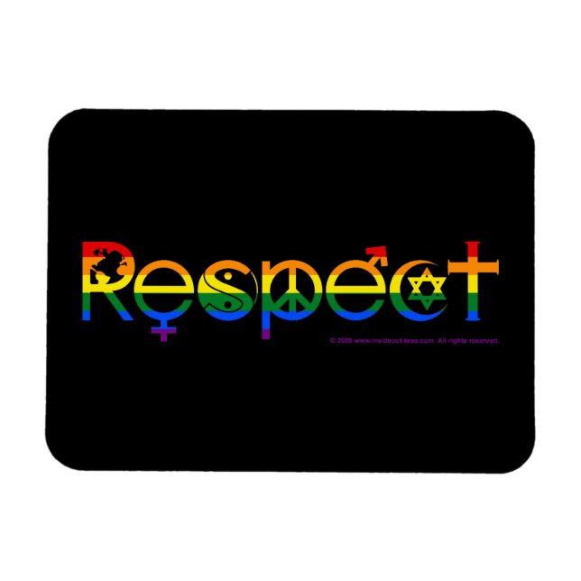 Íman Coexistir com Respeito Orgulho Gay (Horizontal)