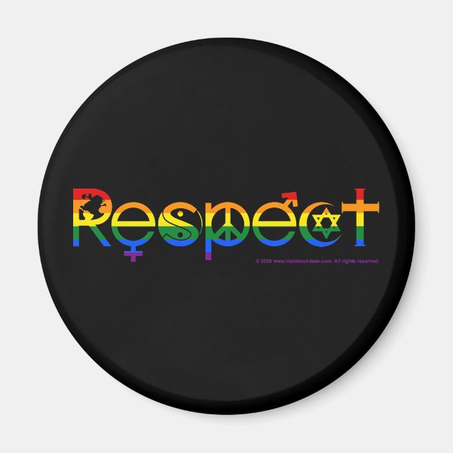 Íman Coexistir com Respeito Orgulho Gay (Frente)