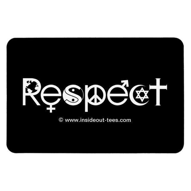 Íman Coexistir com Respeito - Paz Bondade & Tolerância (Horizontal)