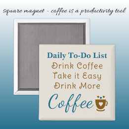 Íman Coffee lovers to do list brown blue