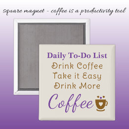 Íman Coffee lovers to do list brown purple