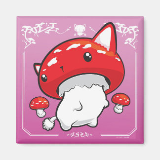 Íman Cogumelo-gato-do-mato-rosado-magneta