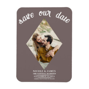 Íman Cogumelo Taupe Foto Casamento Salve a Data