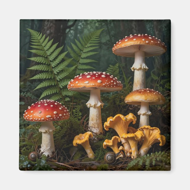 Íman Cogumelos Fly Agaric Floresta Botânica (Frente)